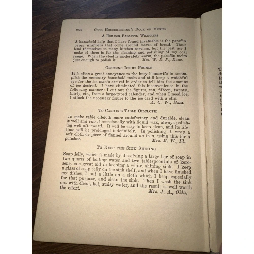 Vintage 1922 Good Housekeeping Book of Menus Recipes And Household Discoveries